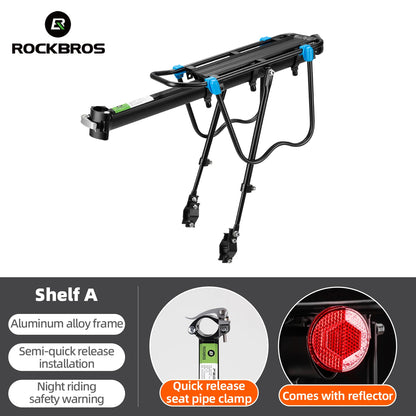 ROCKBROS Bike Rack Aluminum Alloy MTB Bike Bicycle Carrier Holder Luggage Rack Trunk Detachable Bike Rear Shelf Racks Holder