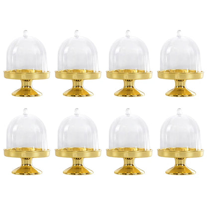 5/20Pcs Mini Candy Cupcake Stand Holder with Clear Lid Chocolate Dessert Display Tray Wedding Kids Birthday Party Decor Supplies