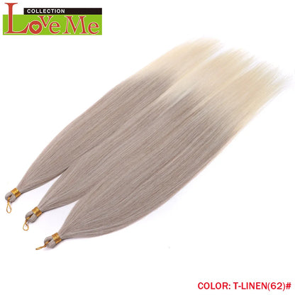 LOVE ME 28 inches 300g/3pcs Straight Hair Bundles Crochet Hair Synthetic Braiding Hair Ombre Rainbow Braids Hair Extensions
