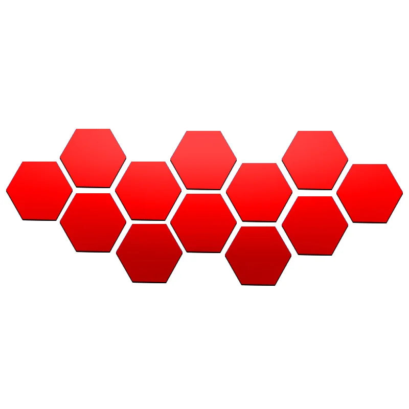 3D Hexagon Adhesive Decals Hexagon Shape Mirror Wall Stickers for Living Room DIY Mirror Wall Mural Modern Art Home Decor 6/12Pc