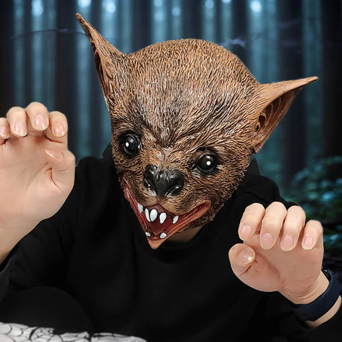 1PC super realistic bat mask, Halloween party costume mask, role-playing props, latex material