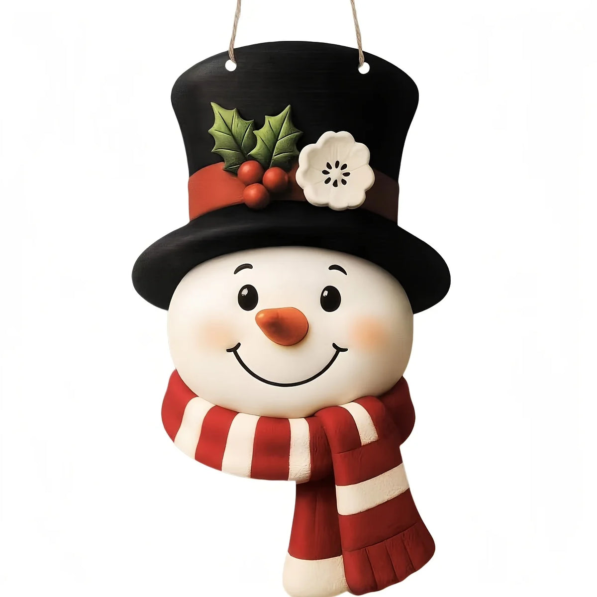 1pcs Merry Christmas Front Door Sign Party Supplies 2D Xmas Snowman Wooden Favors Christmas Hanging Plaque New Year Home Decor