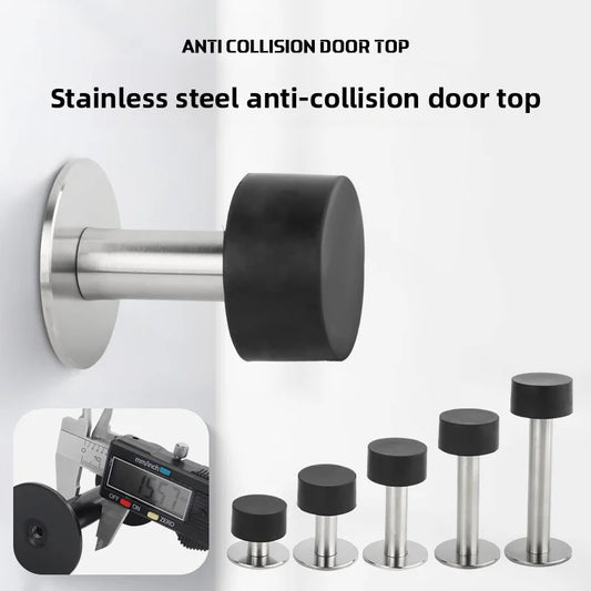 Rubber Door Stopper Self Adhesive Wall Floor Protector Heavy Duty Door Handle Stop Non Punch Mute Doorstop Home Hardware