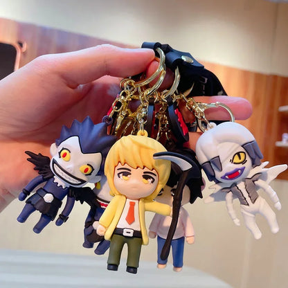 Death Note Keychain Anime L Ryuuku Ryuk Key Rings 3D Doll Figure Key Buckles Props Bag Accessories Friends Gift