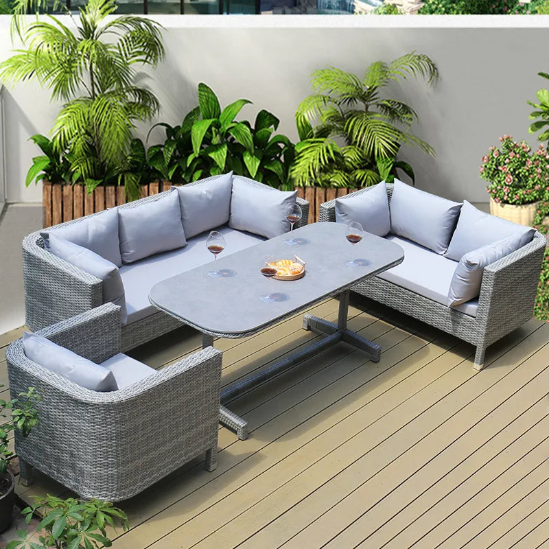 Outdoor Sofa Leisure Set, Garden Terrace Chair, Courtyard Balcony Double , -Woven Outdoor Imitation Rattan Sofa