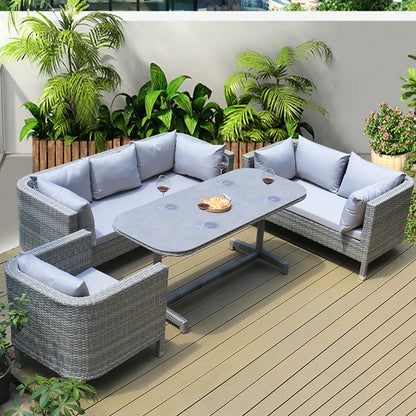 Outdoor Sofa Leisure Set, Garden Terrace Chair, Courtyard Balcony Double , -Woven Outdoor Imitation Rattan Sofa