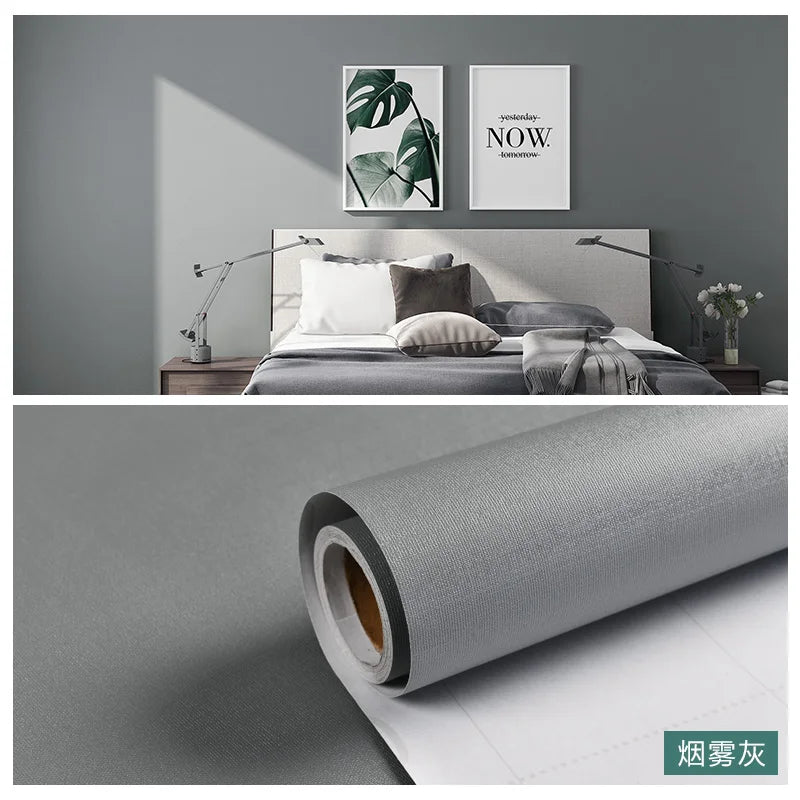 Macaron DIY Solid Color Stickers Self-adhesive Thickened Waterproof PVC Bedroom Dormitory Wardrobe Wall Renovation Wallpaper