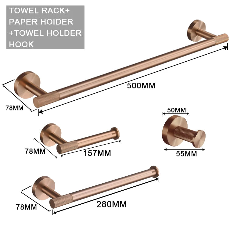 High Quality Soap Dispenser Toilet Brush Holder Toilet Paper Holder Towel Bar Rail Rack Hanger Hook Bathroom Accessories Set