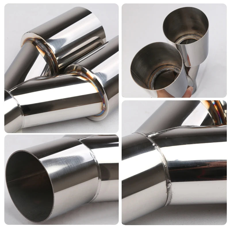 Car  Stainless Steel Muffler Tip Y Shape Double Exit Exhaust Pipe Mufflers Universal Fits exhaust pipes with a diameter of 63mm