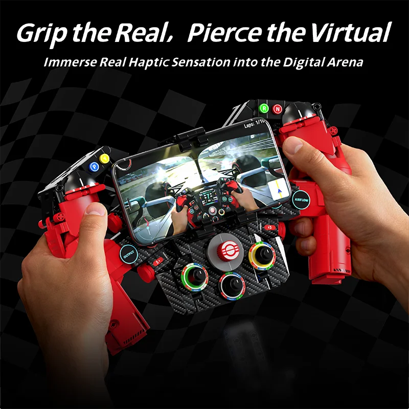 971Pcs Formula Racing Vehicle Steering Wheel MOC Blocks Super Car Model Building Toys Gifts for Adult Technical Bricks Sets