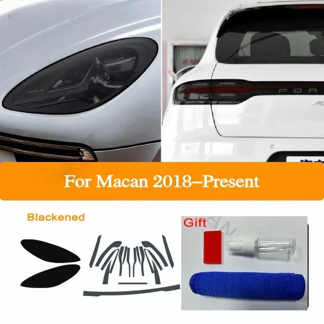 For Porsche Macan 2018 2019 2020 Car Headlight Taillight Protection Tint Film Smoke Black Transparent TPU Protective Sticker