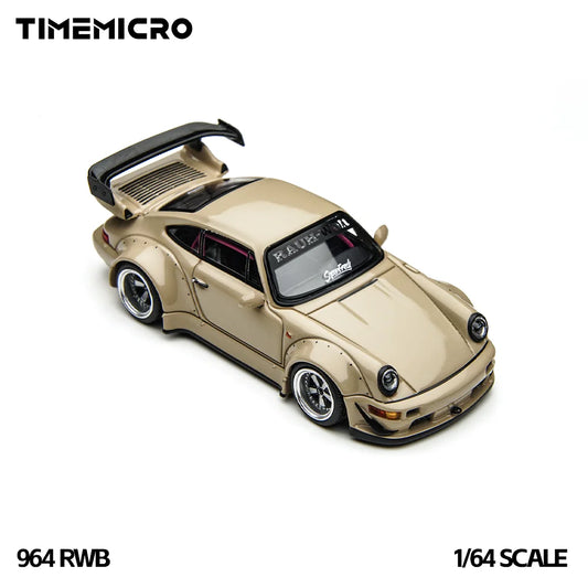 TimeMicro1:64 Scale New RWB 964 Beige Gift Box Edition Diecast Alloy Car Model Simulation Vehicle For Collection Gift