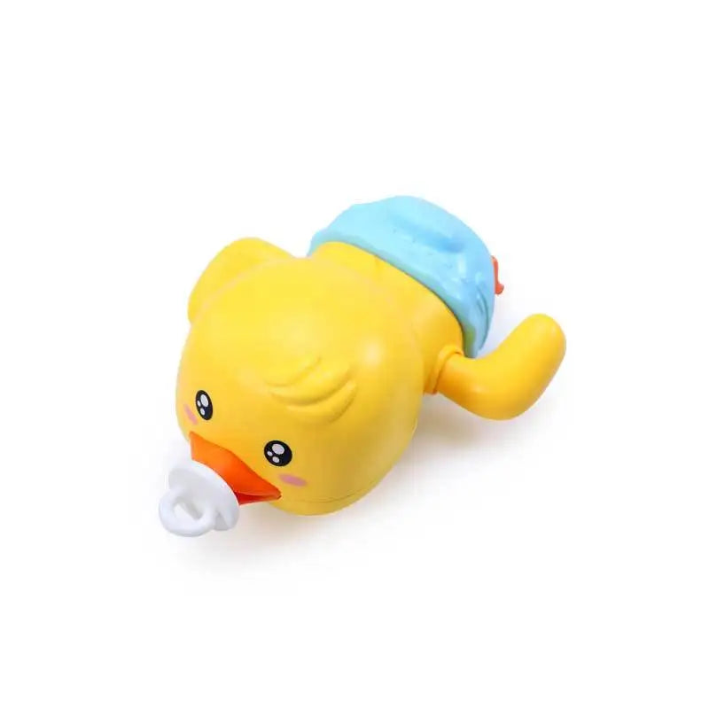 Baby Bath Toys Water Chain Clockwork Bathing Cute Swimming Yellow Duck Toy Toddler Pool Beach Classic Toy For Kids Water Playing