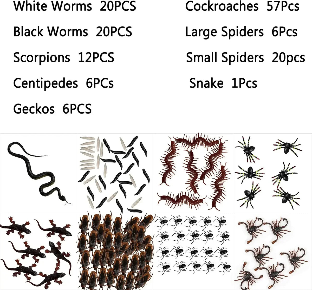 148pcs Halloween Fake Insect Cock Bugs Spider Funny for Halloween Party Decoration Haunted House Scary Props