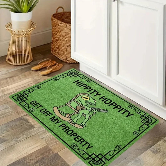 Hippity Hoppity Get Off My Property Retro Welcome Rugs Kitchen Front Door Mats Living Room Bedroom Entry Doormat Non-slip Mat