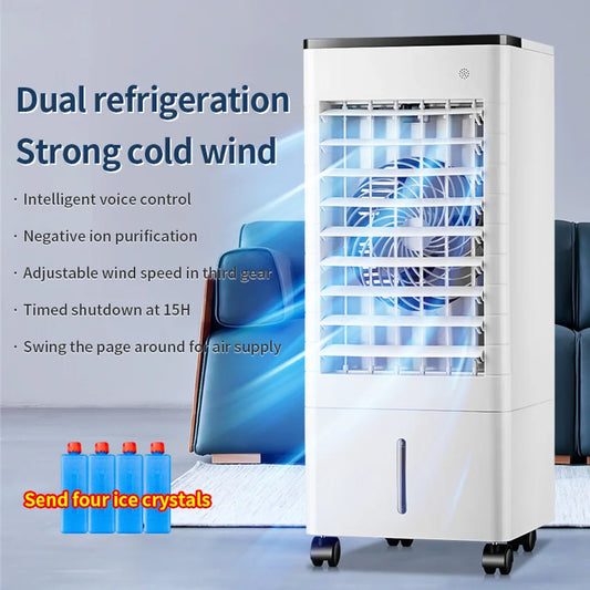 High-end Cooling Fan For Home And Car Use, Smart Vertical Circulating Air Cooler With Voice Remote Control