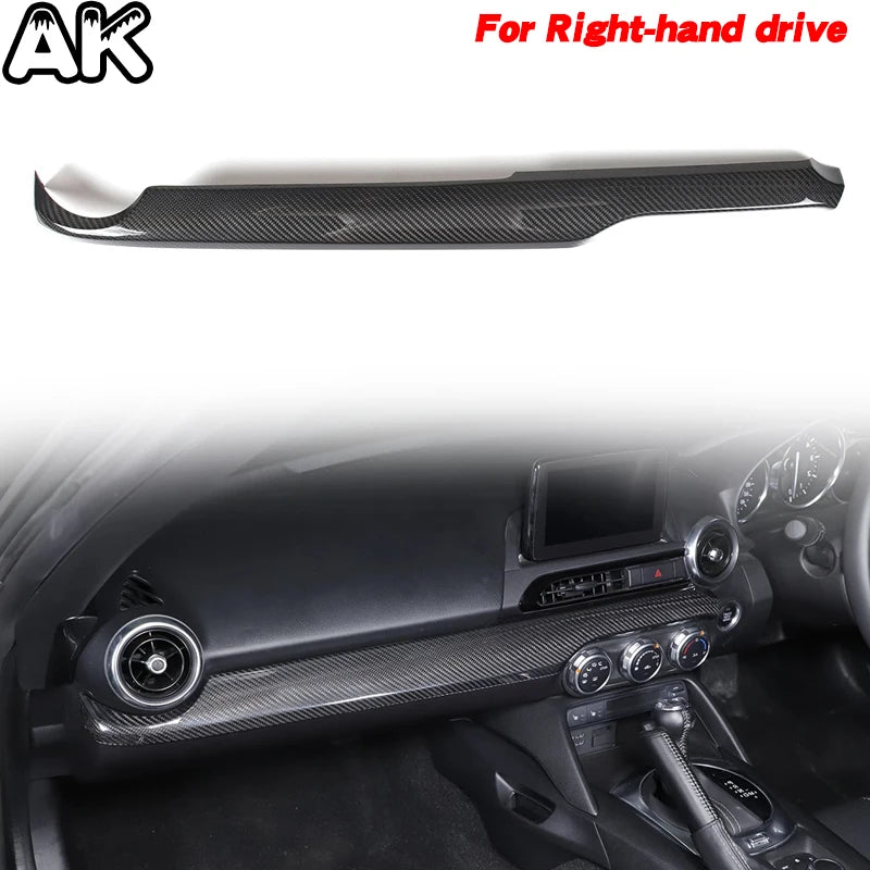 For Mazda MX-5 ND Miata Fiat/Abarth 124 2016-2026 Real Carbon Fiber Car Center Console Dashboard Cover Interior Accessories L/R