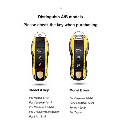 For Porsche Panamera Cayenne Macan 718 Cayman Boxster 911 Taycan 10-25 Car  Key Case Protective Shell Cover