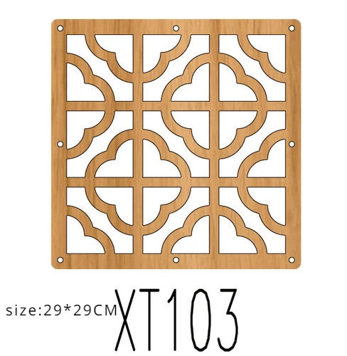 10pcs Room Hanging Screen Partition Guest Room Divider Panel wooden color Living Room Office Simple Chinese Hollowing Screen