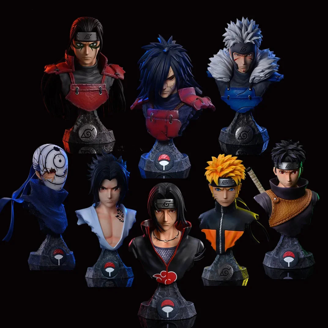 Naruto Action Figure Each Character Bust Portraits Sasuke Kakashi Itachi Model Statue Toys Desktop Ornament Decoration