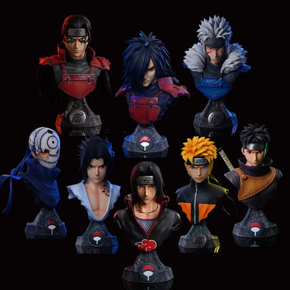 Naruto Action Figure Each Character Bust Portraits Sasuke Kakashi Itachi Model Statue Toys Desktop Ornament Decoration
