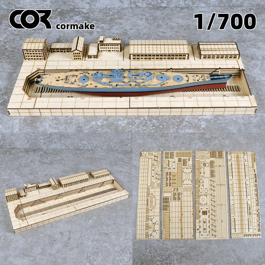 Assembly Architectural Sand Table Navy Yard Naval Base Building Shipyard Dockyard Ship Diorama Miniature Scale Model Kit 1/700