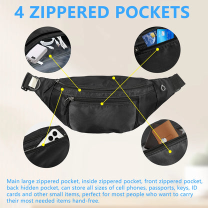 Oxford Cloth Belt Bag Hiking Phone Pouch Men Waist Bag Crossbody Fanny Pack Adjustable Strap for Travel Out Work Cycling Sport