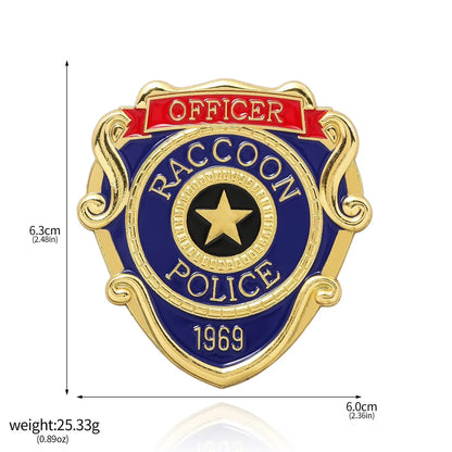 Game Resident Evil Raccoon City Badge Keychain STARS Brooch 1969 Police Badge Pin Hat Lapel Clothing Accessories Souvenir Badge