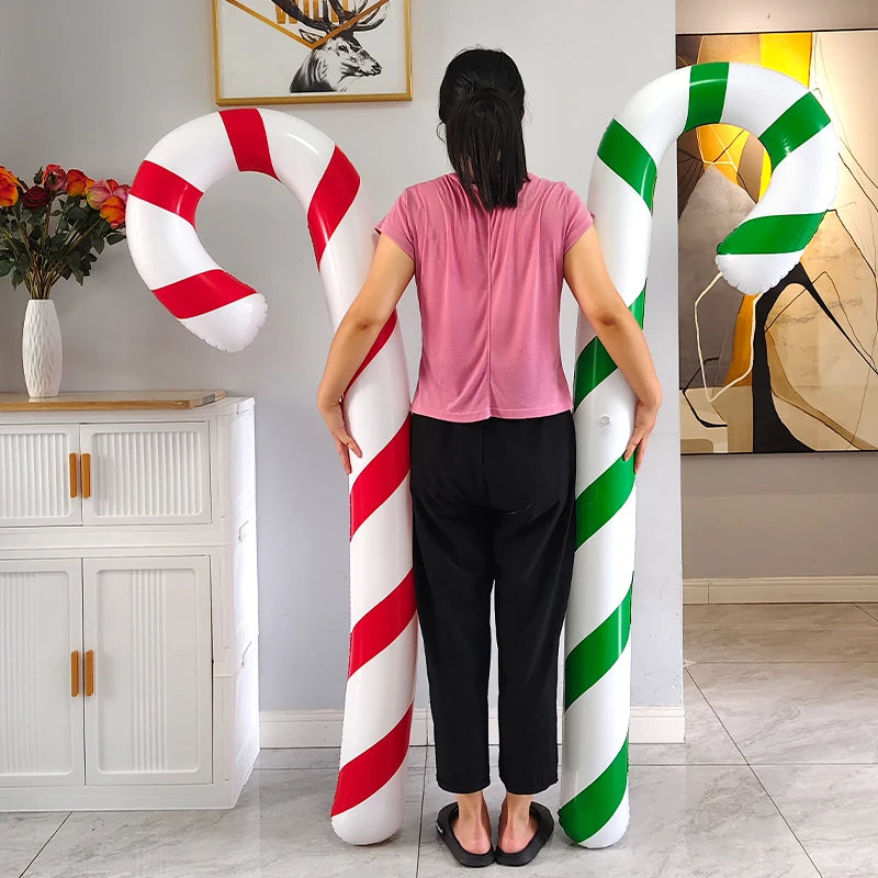 Giant Banana Decoration Inflatable Christmas Canes Lollipop Balloon for Home Party Ornaments Bar Atmosphere Props