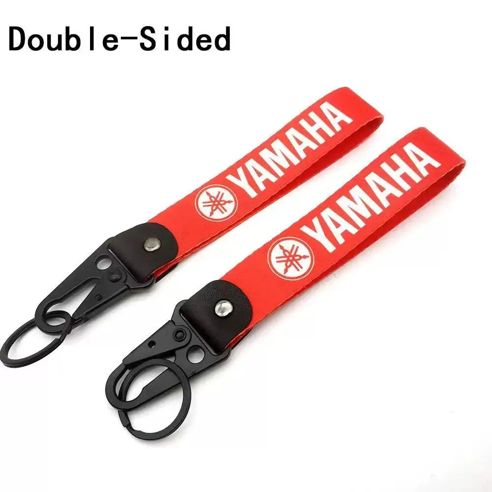 For Yamaha Motorcycle keychain short strip embroidery woven label motorcycle trend pendant car LOGO hat clothing label