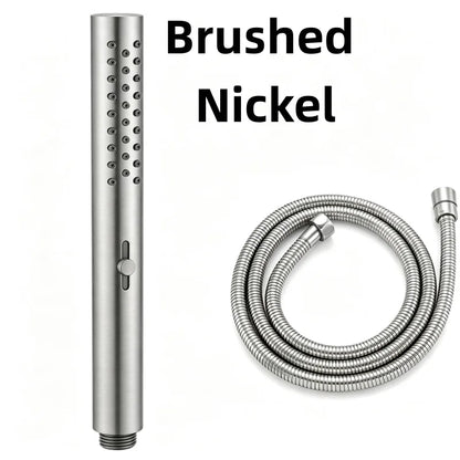 Brushed Nickel Stainless steel Hand Shower Head with 1.5M Hose Water Saving Handshower Shower Brass Bracket Accessor