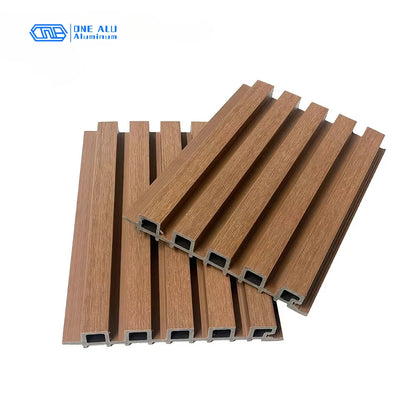 WPC Wall Panel Louver Cladding Exterior Cladding Waterproof Wood Grain Villa Garden Yard Patio Backyard Outdoor Privacy Modern