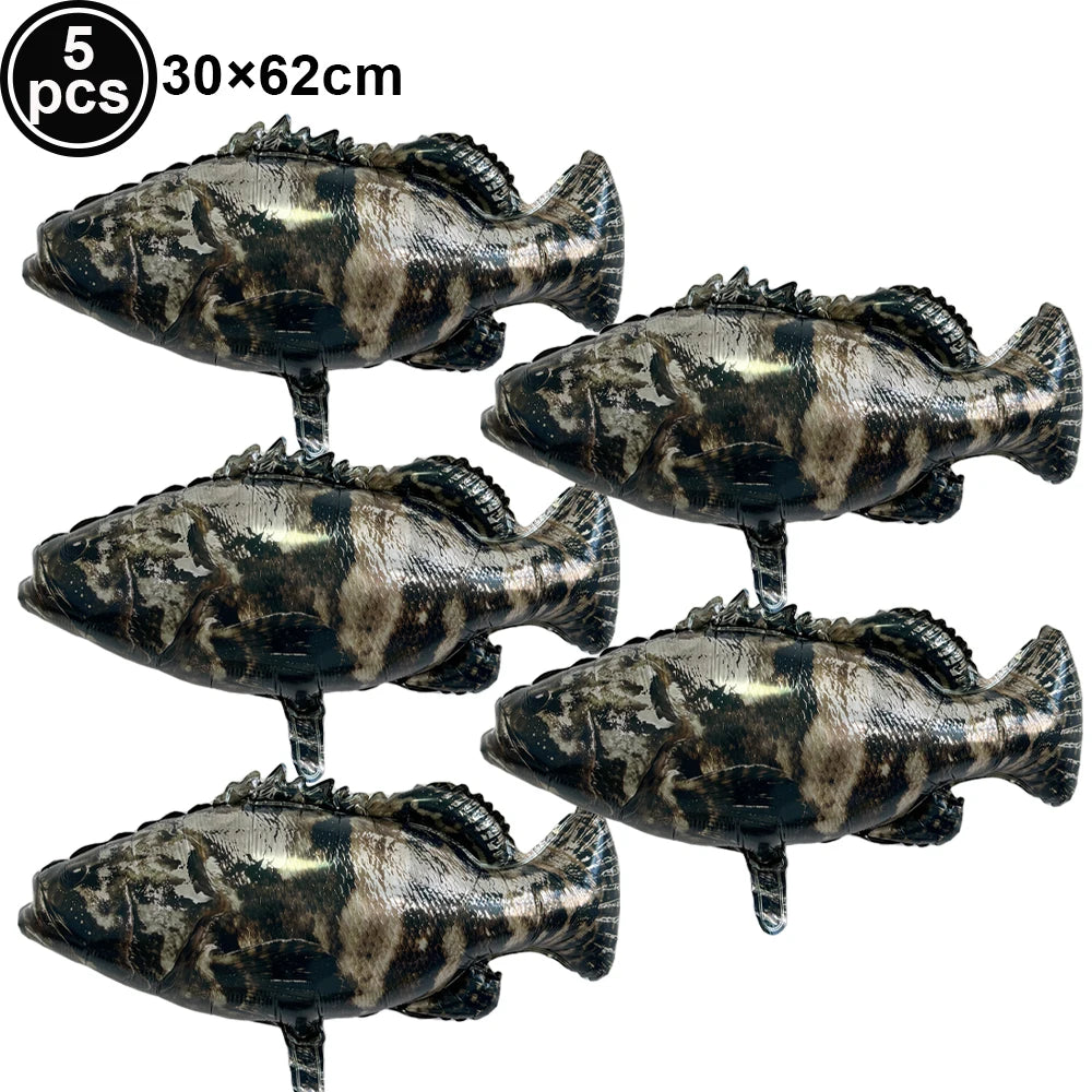 Fish Balloons Realistic Balloons Fishing Birthday Party Decor Cute Inflatable Fish Balloons for Fishing Theme Party Decorations