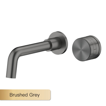 Luxury Black Brass Bathroom Faucet with Wall Mounted Design, Single Handle, 2-Hole Cold and Hot Dual Control Hidden Basin Faucet