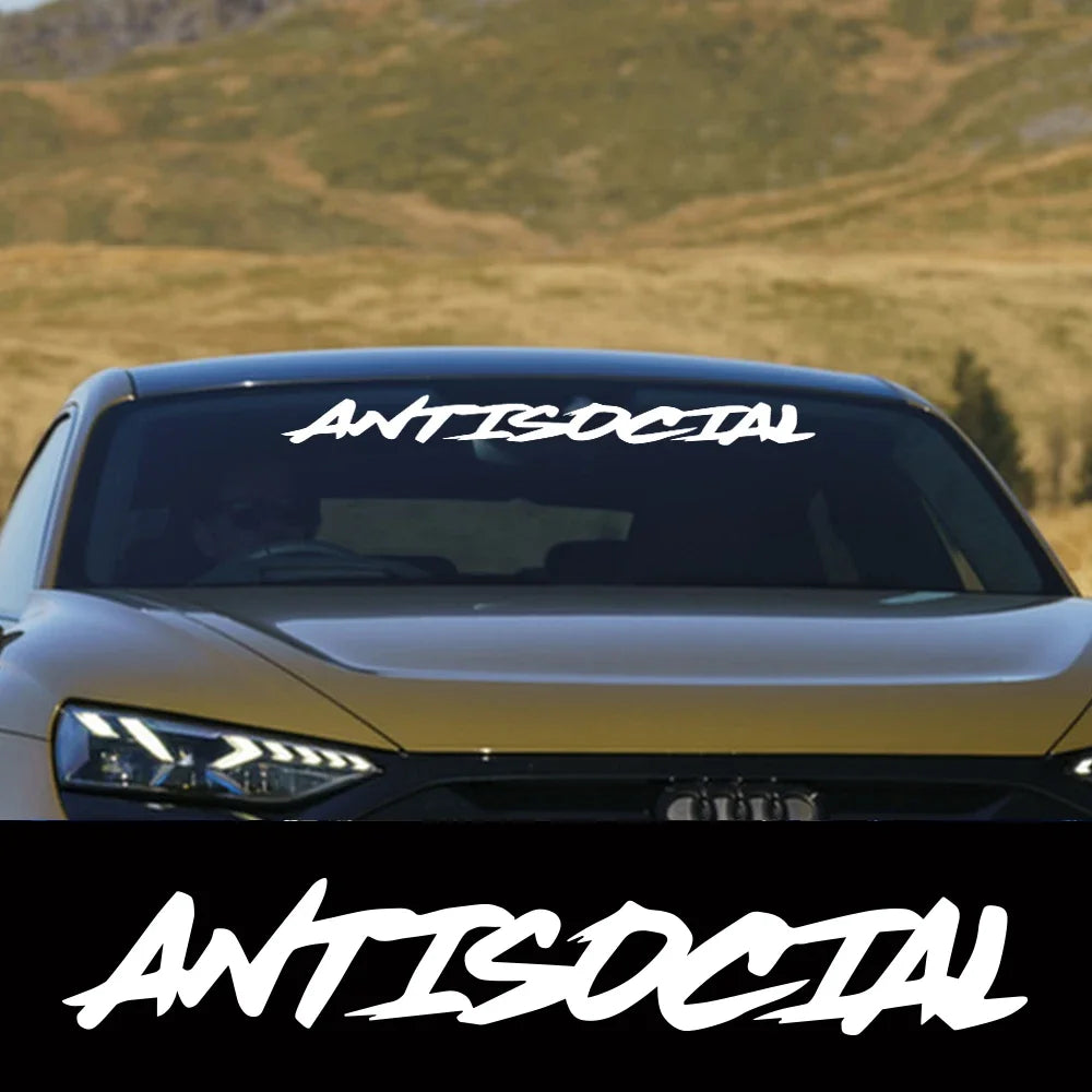 Various Sizes Car Windshield Sticker Antisocial Creative Styling Motorcycle Window Vinyl Decor Decal Auto Tuning Accessories