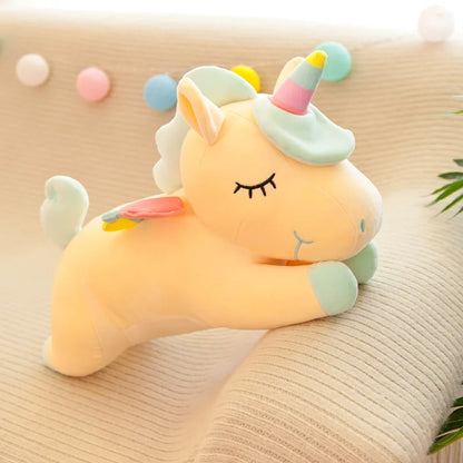 Cute Pony Plush Toy Rainbow Angel Unicorn Girl Heart Plush Doll Simulation Pony Stuffed Pillow Girlfriend Birthday Gift