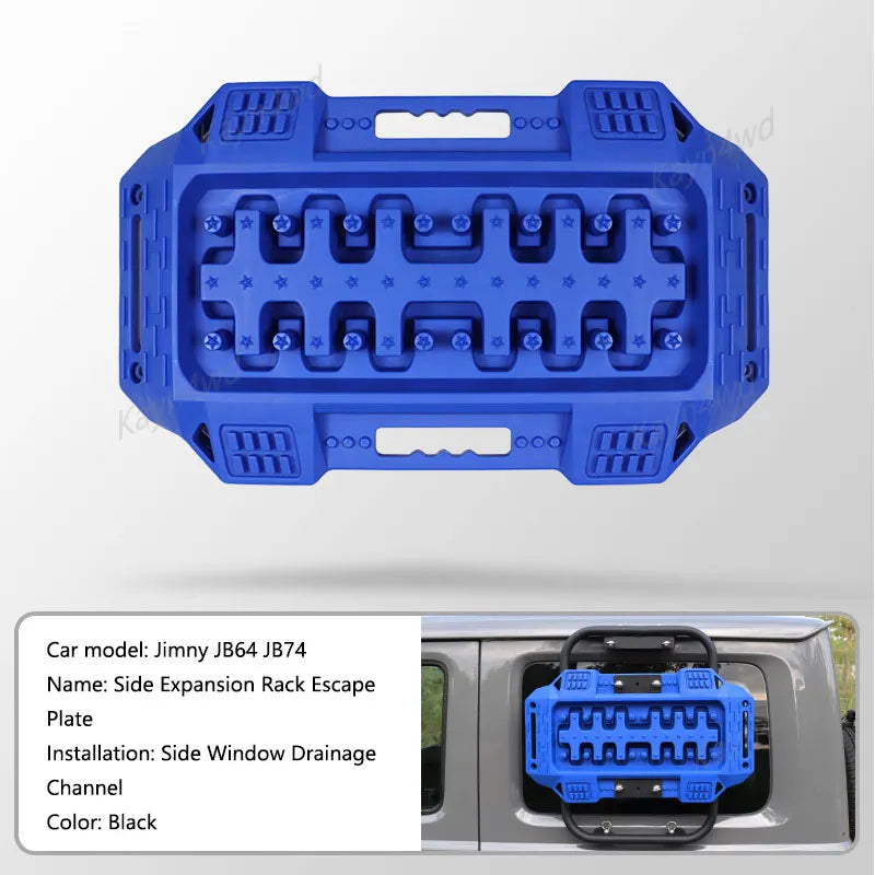 Off Road 4x4 Accessories Side Window Expansion Rack Frame + Escape Board Plate For SUZUKI 3 Door Jimny 2019-2026 JB64 JB74