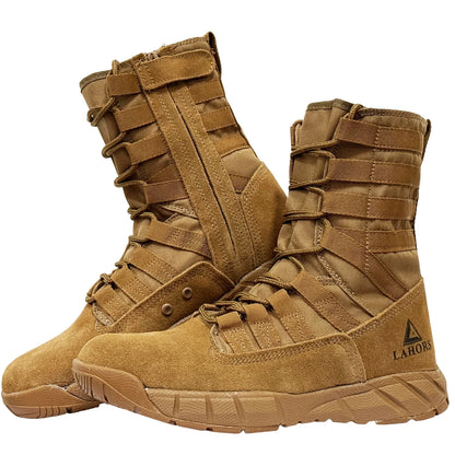 LAHORS® Lightweight Suede Leather Tactical Combat Boot Men Outdoor Hiking Desert Army Shoes Breathable Male Ankle Boots Man Made