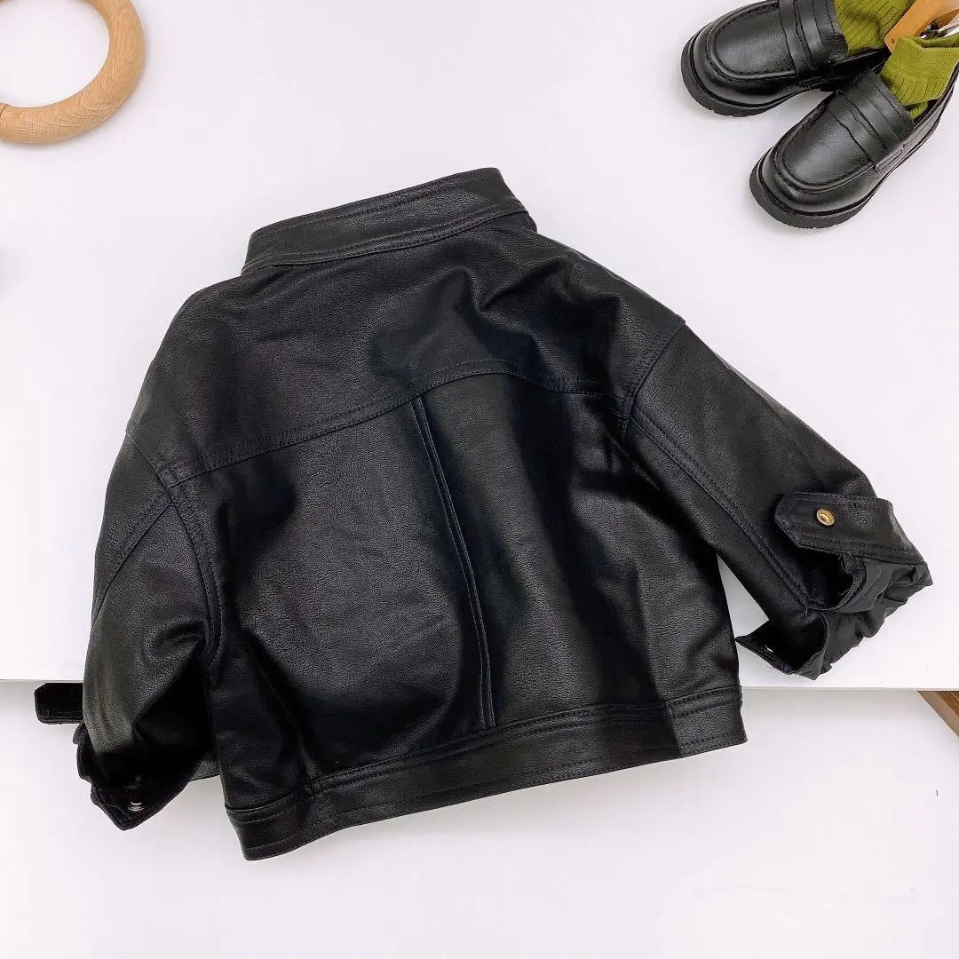Children's motorcycle leather jacket 2025 new spring and autumn winter girls' jacket boys' western-style jacket