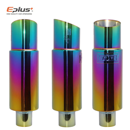 Stainless Steel Car Exhaust Pipe Straight drum Muffler Tail Pipe High Quality Universal O.D 51 57 63mm Outlet 89mm Length 370mm