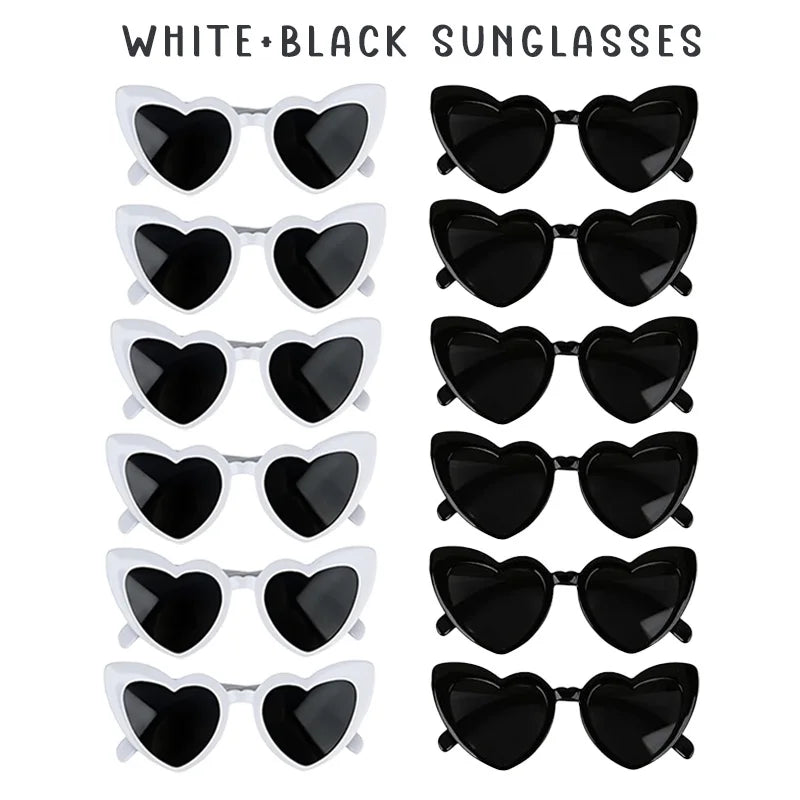 12-100Pcs Wedding Sunglasses for Guests Heart Shaped Sunglasses Bachelorette Party Glasses Bridal Shower Party Favors Photo Prop
