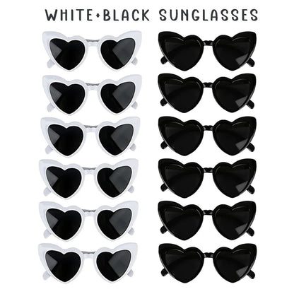12-100Pcs Wedding Sunglasses for Guests Heart Shaped Sunglasses Bachelorette Party Glasses Bridal Shower Party Favors Photo Prop