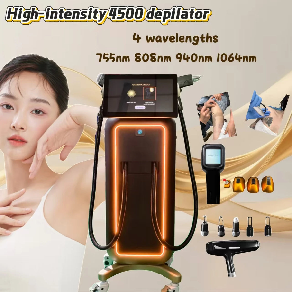 2026 New 4500W 2-in-1 Diode Laser Hair Removal Device, Pico Laser Tattoo Removal, Multifunctional Cooling System