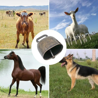 2Pcs Cow Horse Sheep Grazing Copper Bells Cattle Farm Animal Copper Loud Bronze Bell Loud Crisp Spread Farther Loud Grazing