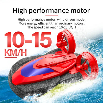 rc speedboat 2 in 1 Remote Control High Speed rc Boat 2.4G Amphibious Hovercraft RC Drift Car Kids Toys Christmas Gifts
