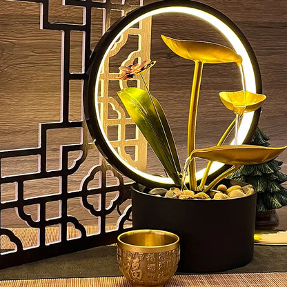 Flowing Water Fountain Decoration Wheel Zhaocai Indoor Creative Home Living Room Circulating Water Housewarming and Opening Gift