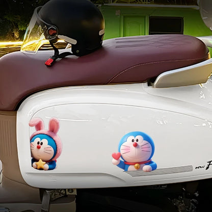 Doraemon cartoon anime car side and rear window glass sticker decoration,electric motorcycle body scratch cover creative sticker