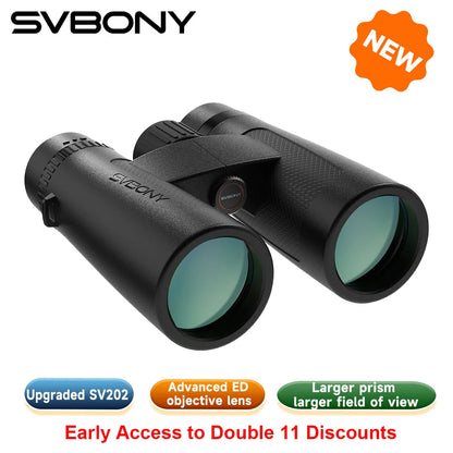 Svbony SV202 Upgraded Wide-angle ED Binoculars 8x32/8x42/10x42 Bak4 Prism IPX7 Waterproof Fogproof for Bird Watching Camping