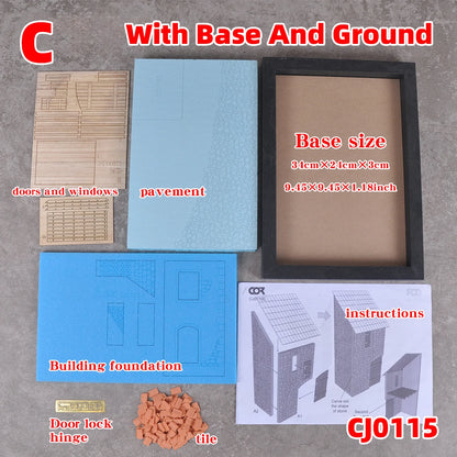 Assembly Architectural Model Sand Table Stone House Europeanizing Architecture Single Building Diorama Scale Model Kit 1/35