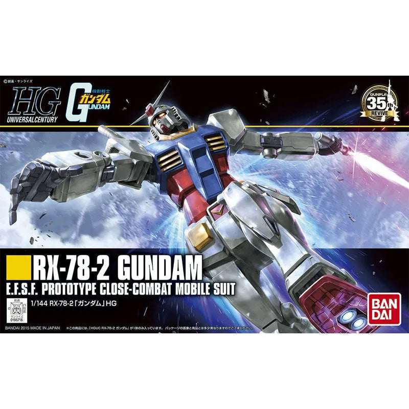 Bandai Original Genuine Figure Gundam Model Kit HGUC 1/144 RX-78-2 Gundam 35Th Collection Action Figure Model Boys Toys Gifts